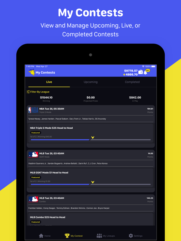 Goat Draft Fantasy Sports iPad  سکرین شاٹس