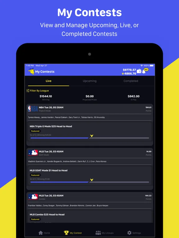 Goat Draft Fantasy Sports iPad  স্ক্রিনশট