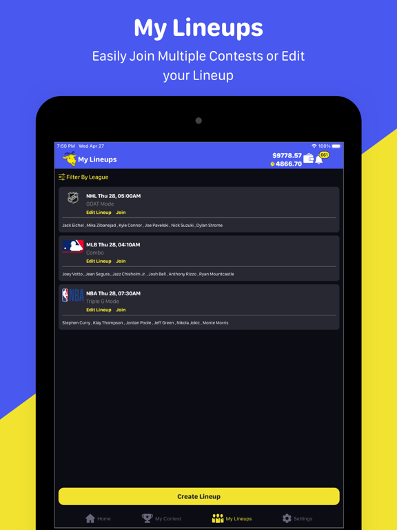 Goat Draft Fantasy Sports iPad  سکرین شاٹس