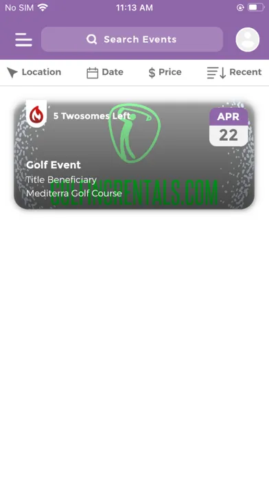 Capturas de tela do Golfing Rentals