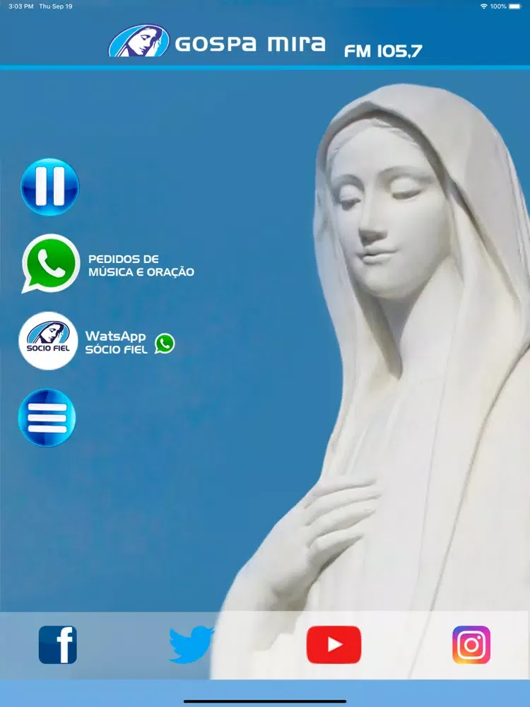 Rádio Gospa Mira 105,7 FM iPad  Screenshots