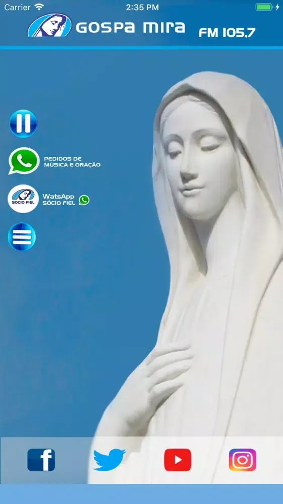 Rádio Gospa Mira 105,7 FM Screenshots