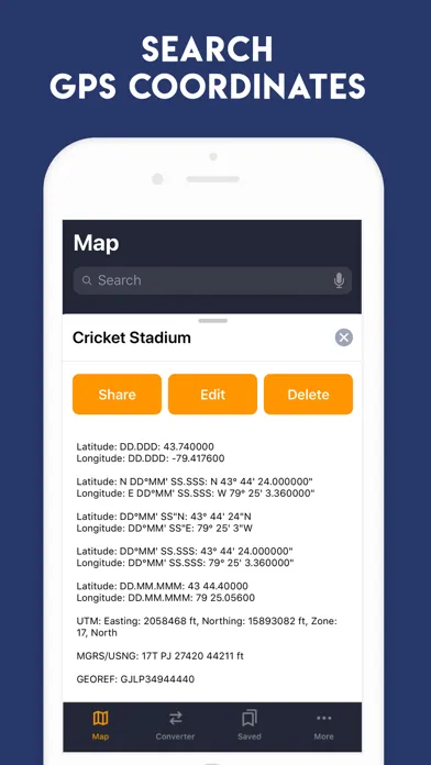 Скриншоты GPS Coordinates Converter App