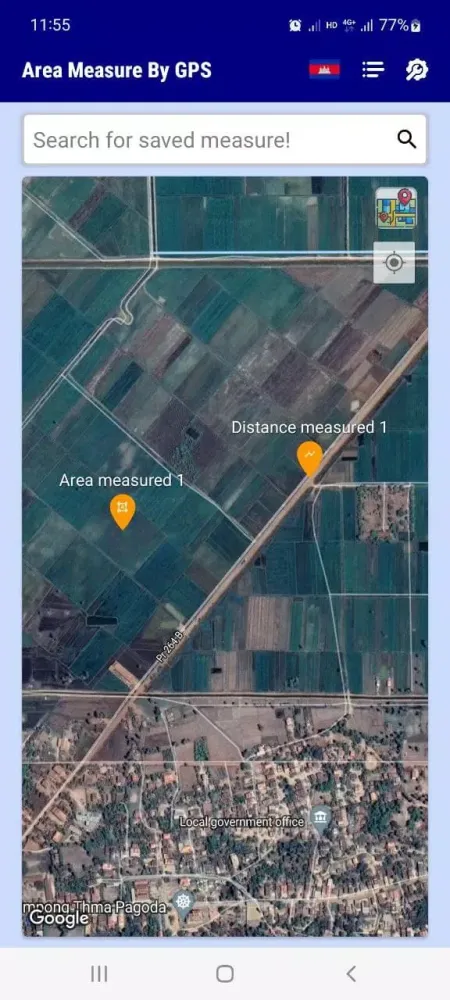 Ảnh chụp màn hình của Area Measure By GPS