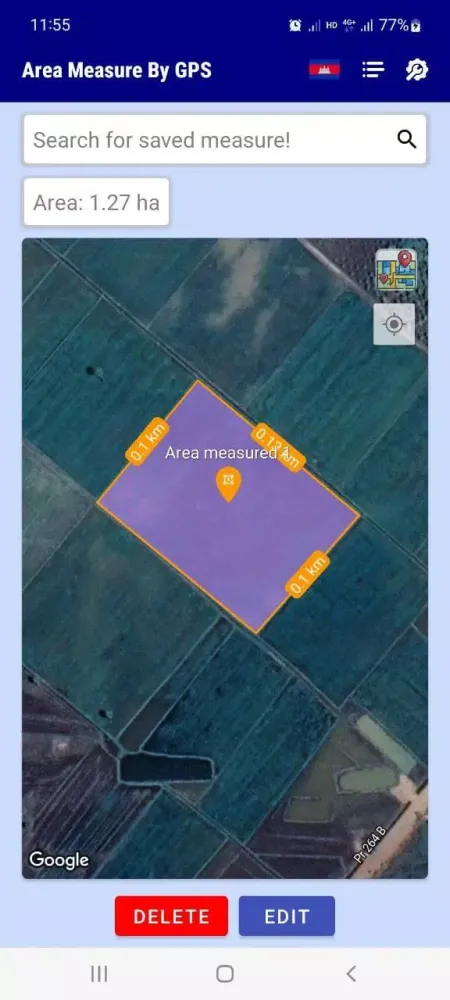 Ảnh chụp màn hình của Area Measure By GPS