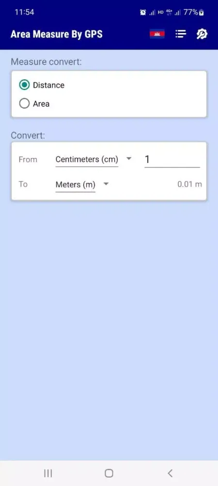 Ảnh chụp màn hình của Area Measure By GPS