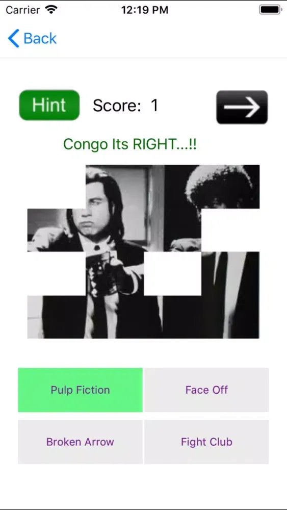 Ảnh chụp màn hình của Guess The Movie - A Quiz App