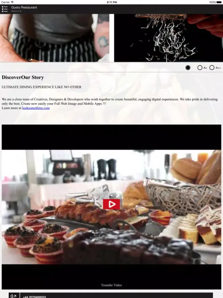 Gusto Restaurant iPad 应用截图