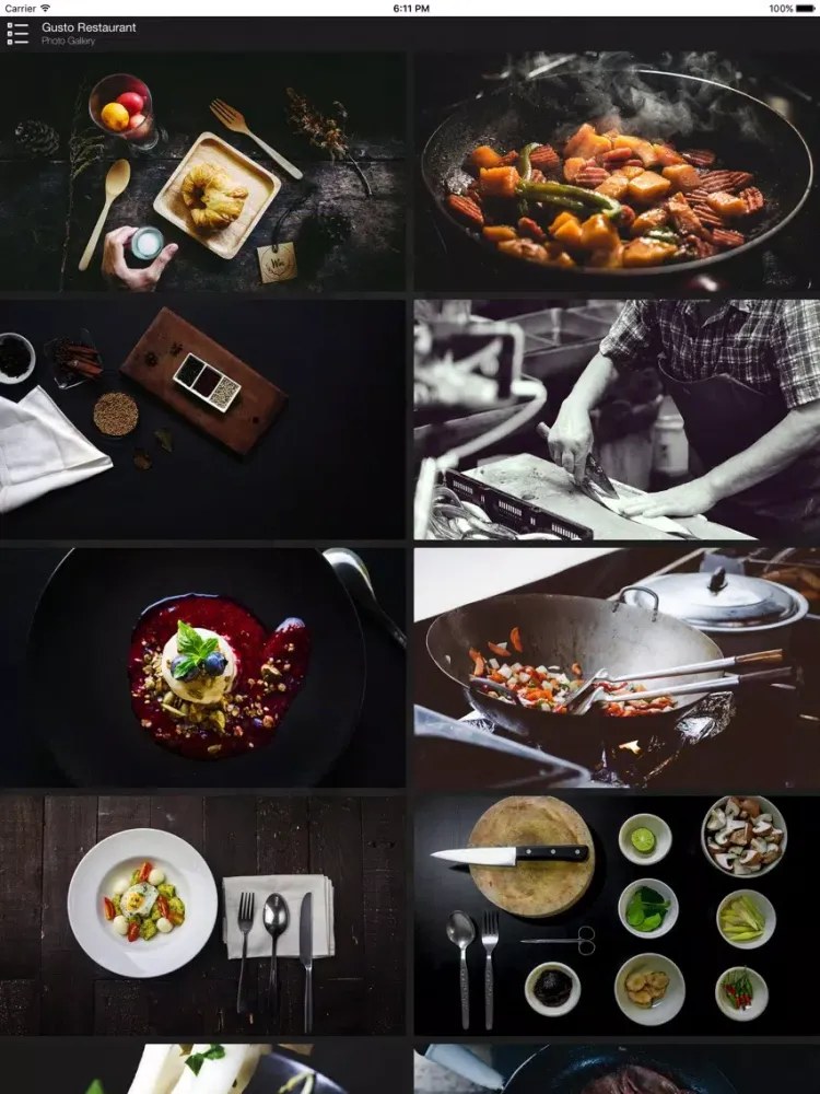 Gusto Restaurant iPad 应用截图
