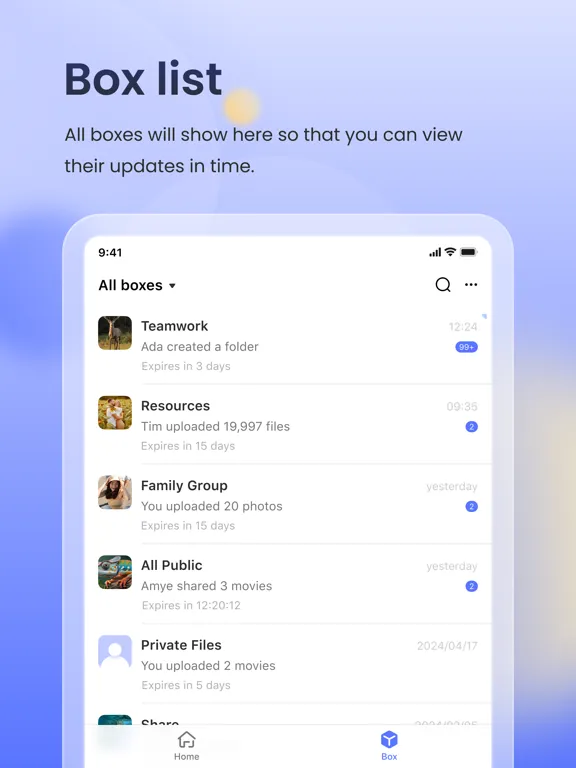 Tangkapan layar Habox : Large Files Transfer iPad 