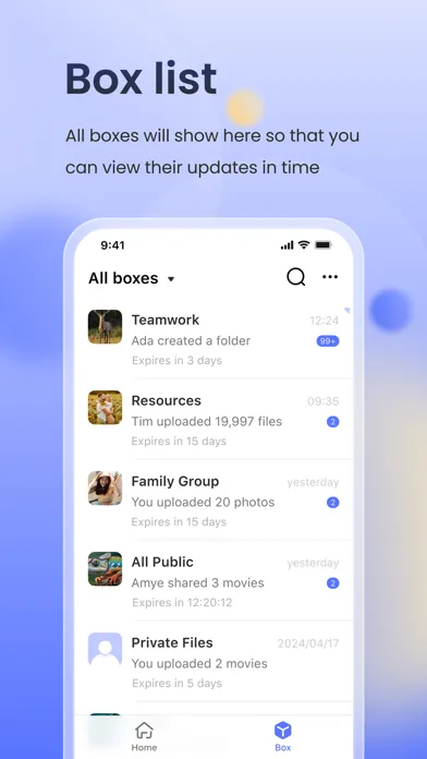 Tangkapan layar Habox : Large Files Transfer