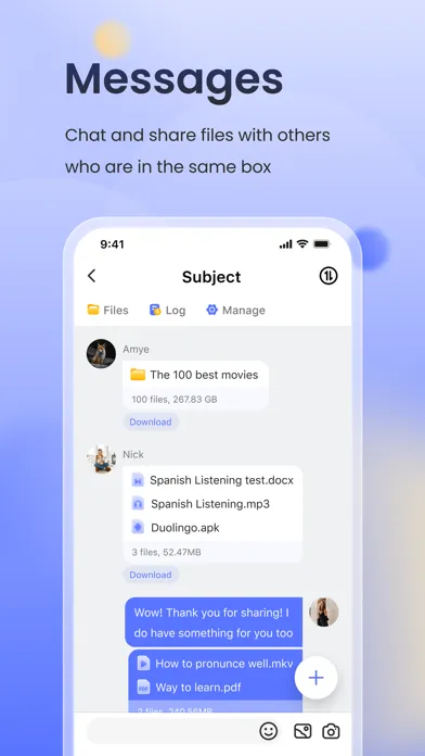 Tangkapan layar Habox : Large Files Transfer