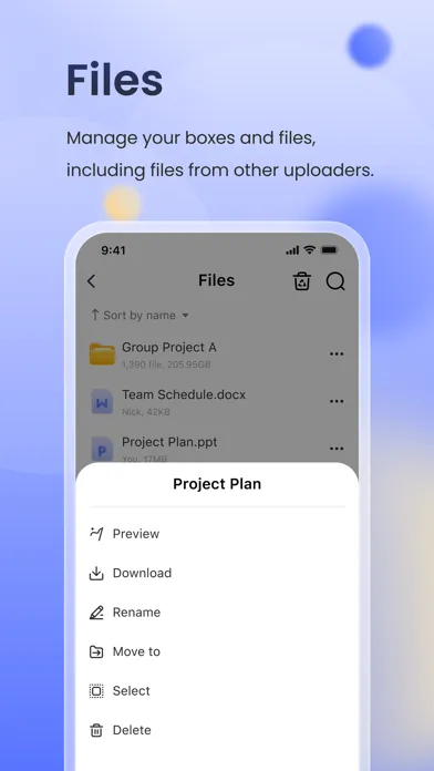 Tangkapan layar Habox : Large Files Transfer