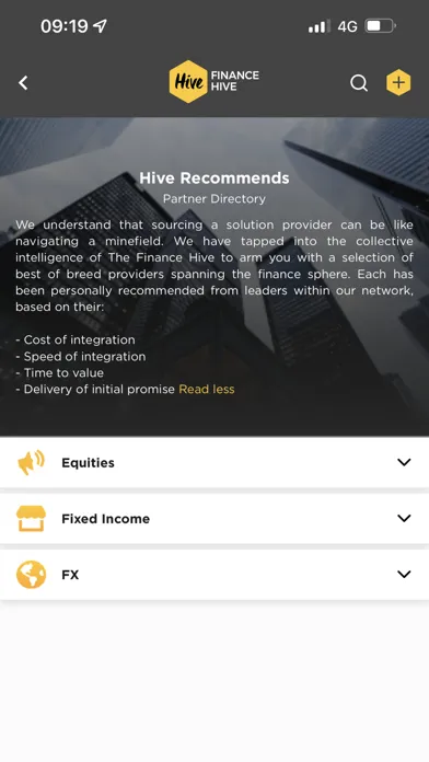 Capturas de tela do Finance Hive