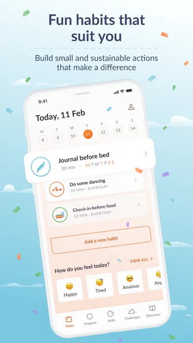 Capturas de pantalla de Holly Health Habit Coach
