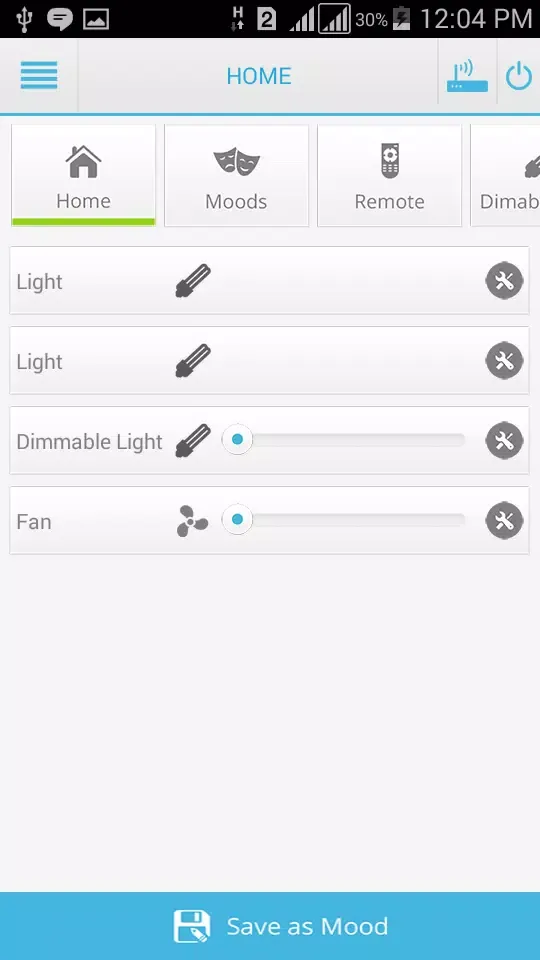 Zrzuty ekranu Home Automation System