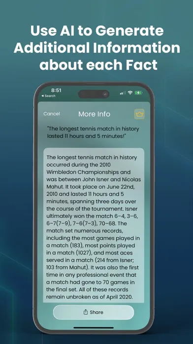 ภาพหน้าจอของ iFacts AI Powered Fun Facts 3
