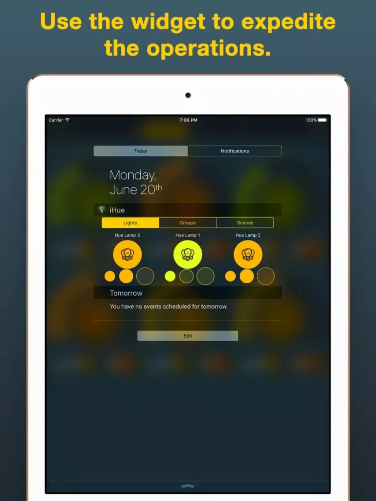 Ảnh chụp màn hình của iHue for Philips Hue - easy control of light iPad 