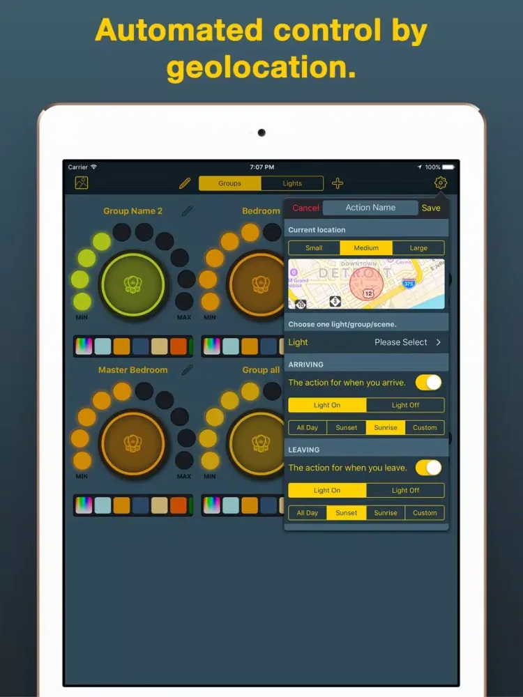 Ảnh chụp màn hình của iHue for Philips Hue - easy control of light iPad 