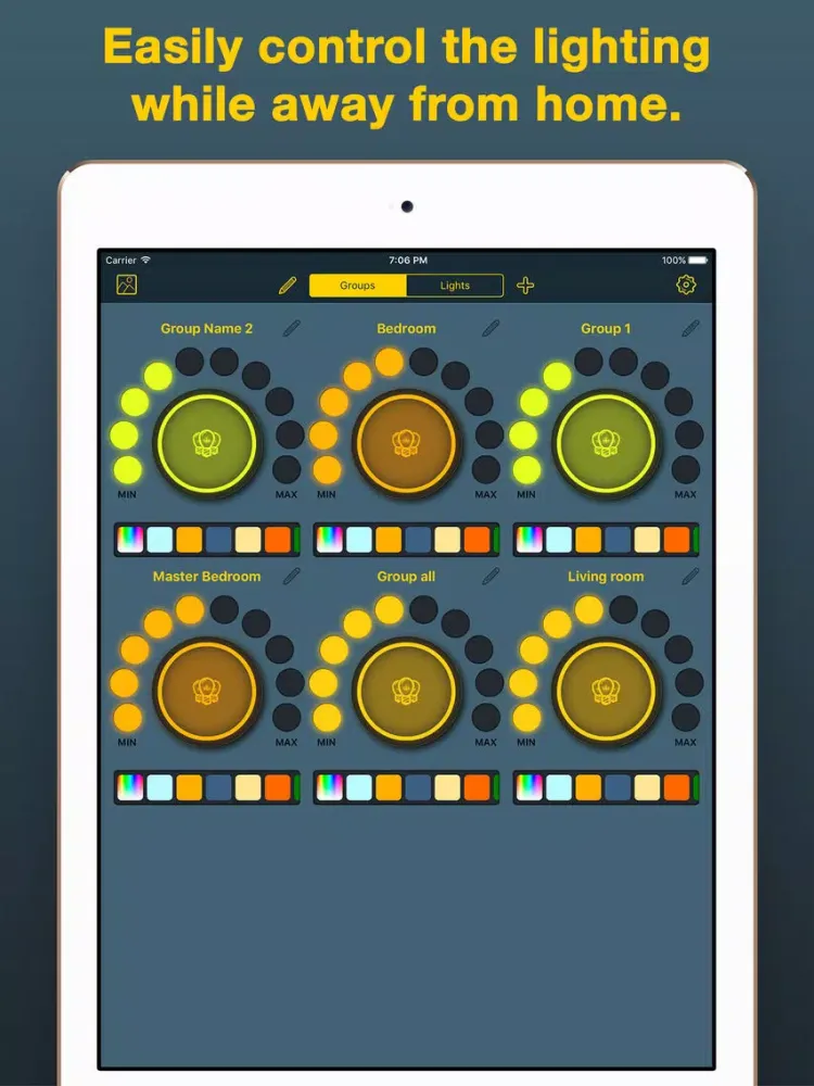 Ảnh chụp màn hình của iHue for Philips Hue - easy control of light iPad 