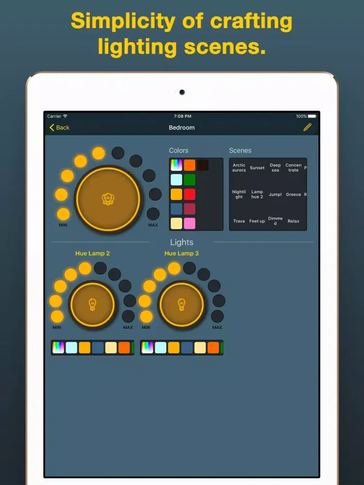 Ảnh chụp màn hình của iHue for Philips Hue - easy control of light iPad 