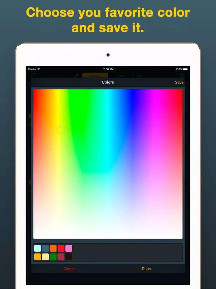 Ảnh chụp màn hình của iHue for Philips Hue - easy control of light iPad 