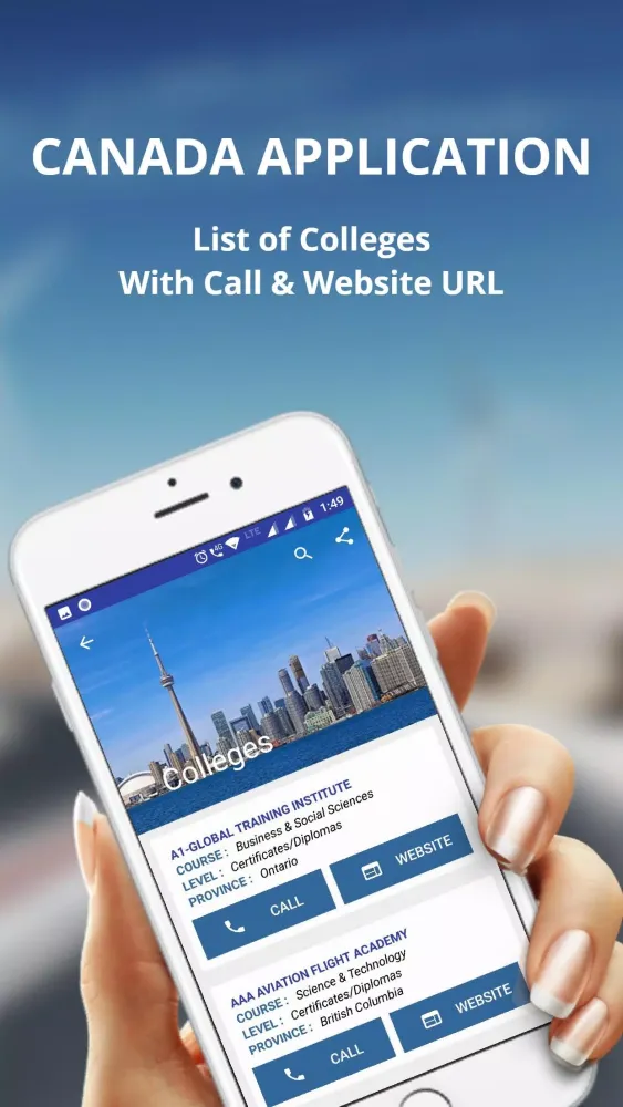 Tangkapan layar Canada Immigration | Colleges