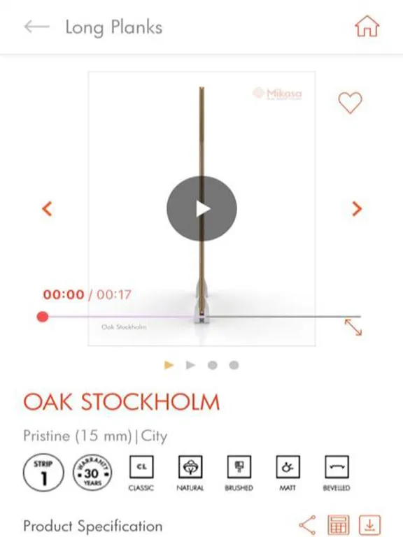 Tangkapan layar Mikasa Floors iPad 