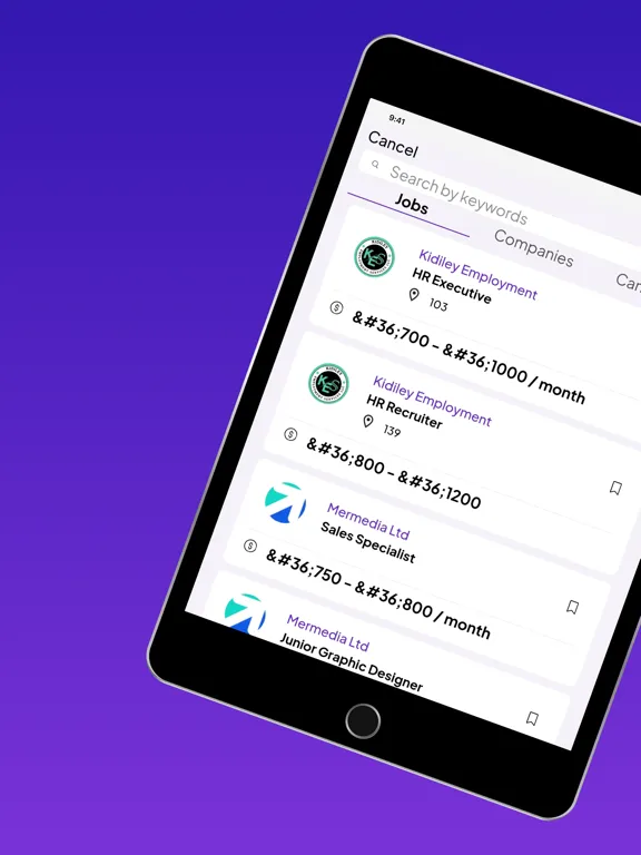 JobFii - Find Jobs by Map iPad  Screenshots