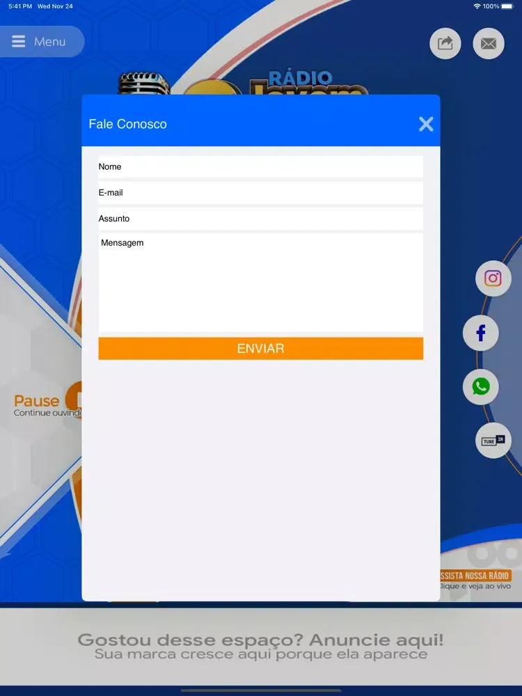Скриншоты RÁDIO JOVEM GOSPEL FM iPad 