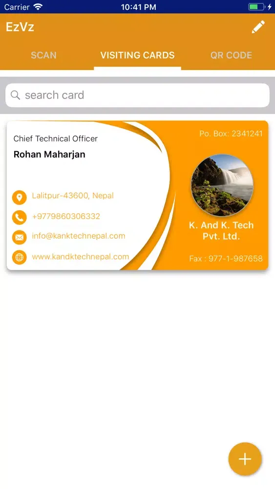 EzVz - Business Visiting card স্ক্রিনশট