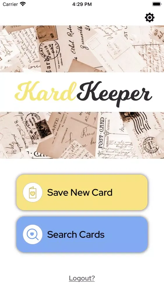 Tangkapan skrin Kardkeeper