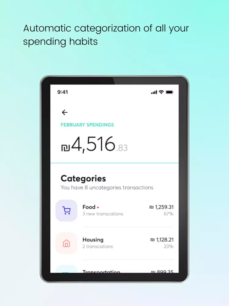 Keese- Organize your finances iPad  Screenshots