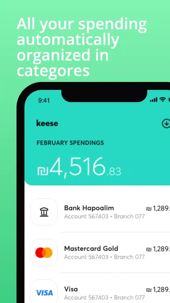 Keese- Organize your finances Screenshots