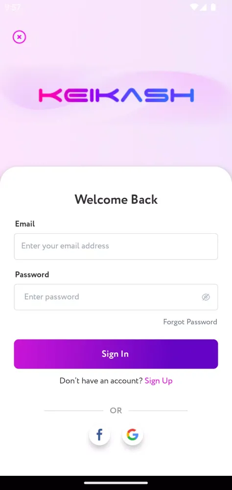 Tangkapan skrin KeiKash App