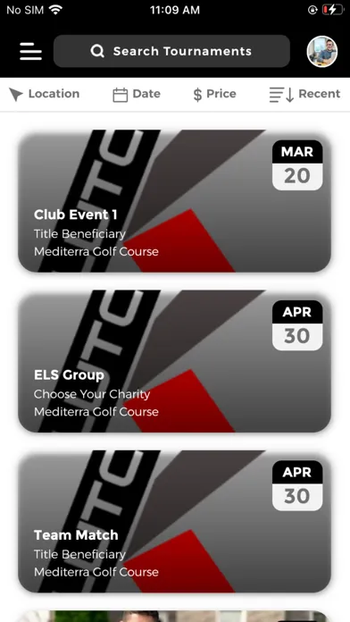 Capturas de tela do Klutch Events