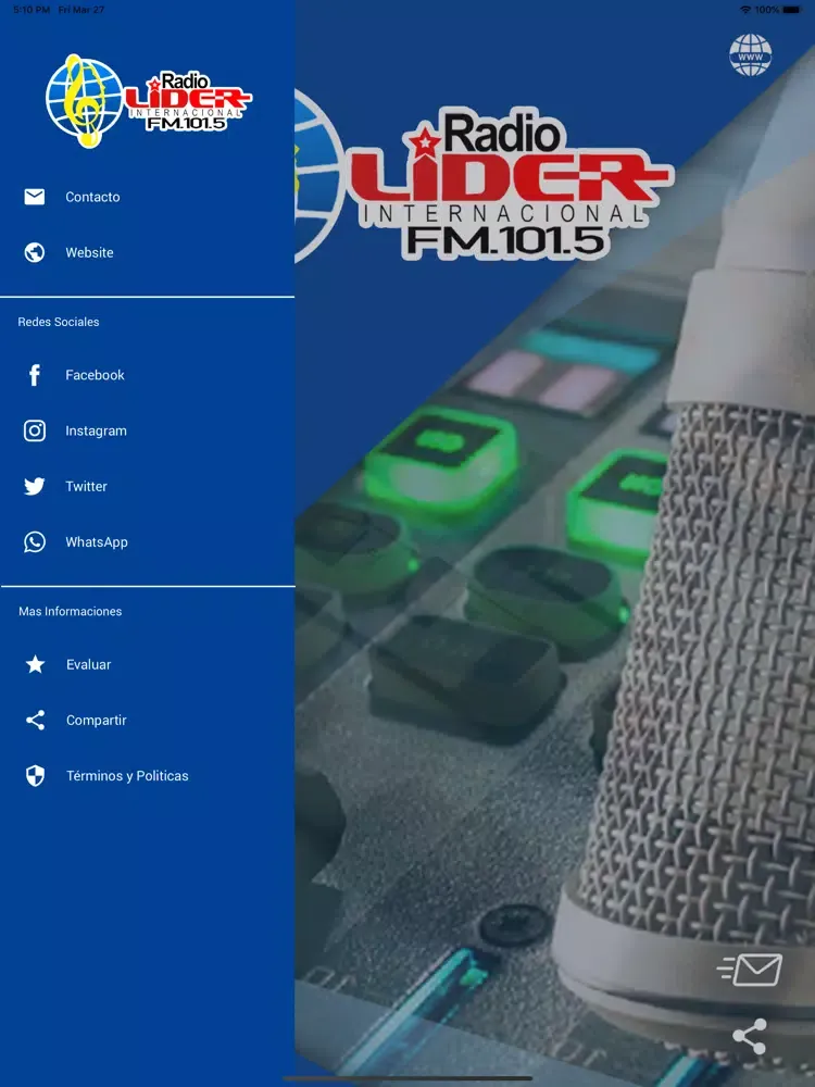 Скриншоты Lider 101.5 FM iPad 