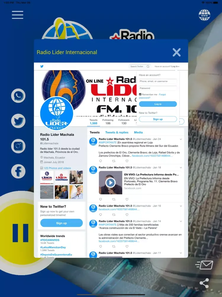 Скриншоты Lider 101.5 FM iPad 