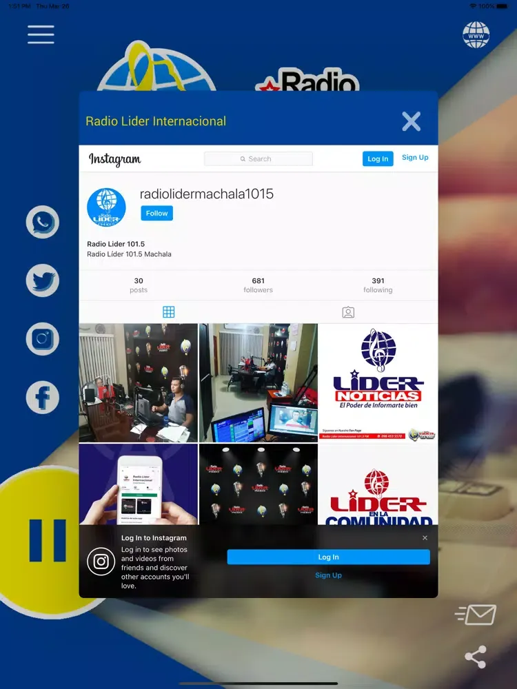 Скриншоты Lider 101.5 FM iPad 