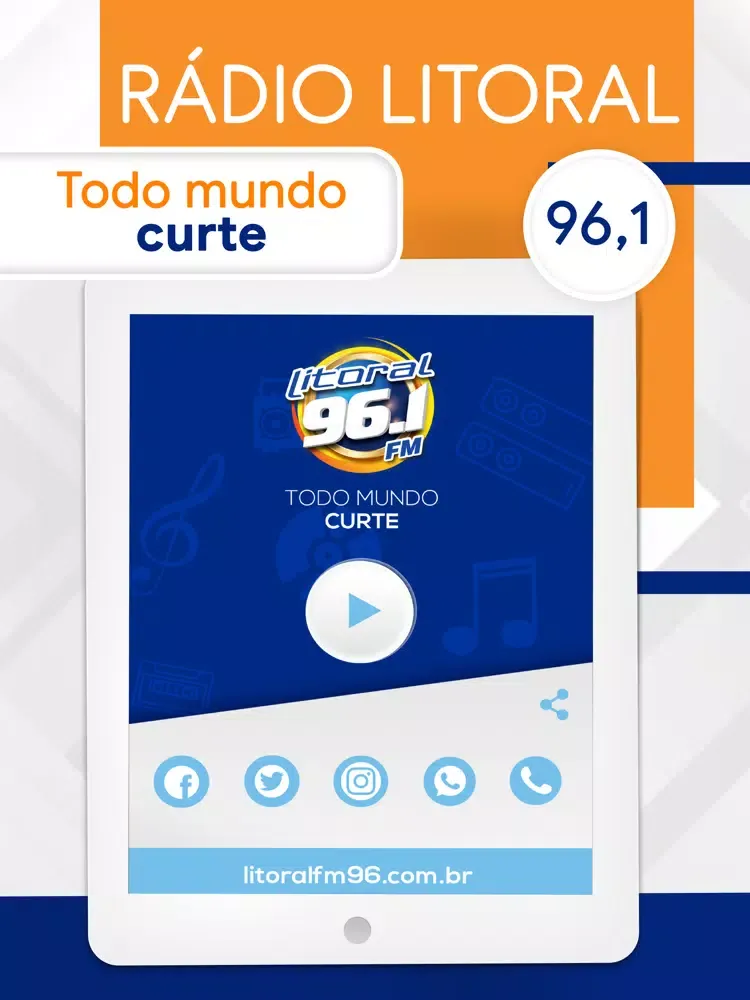 Rádio Litoral FM 96.1. iPad  Screenshots