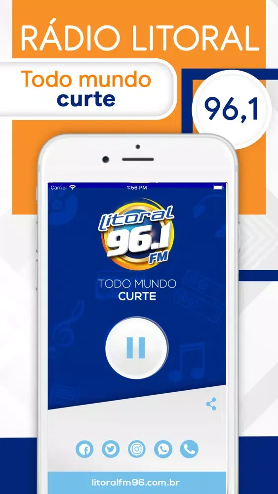 Rádio Litoral FM 96.1. Screenshots