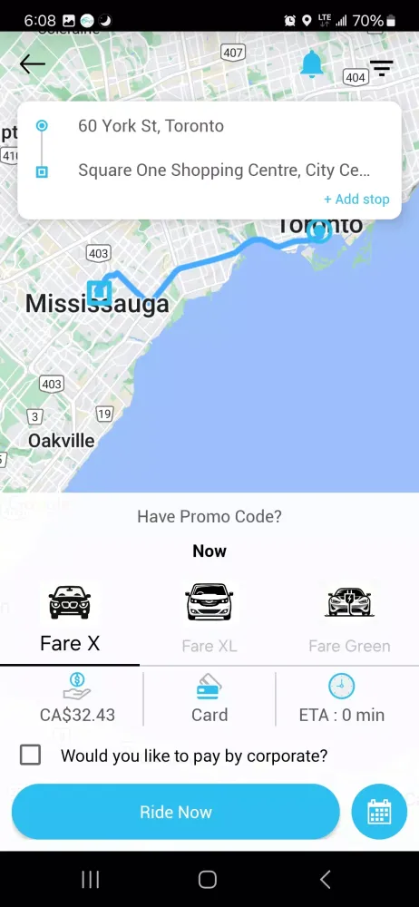 Tangkapan layar Fare