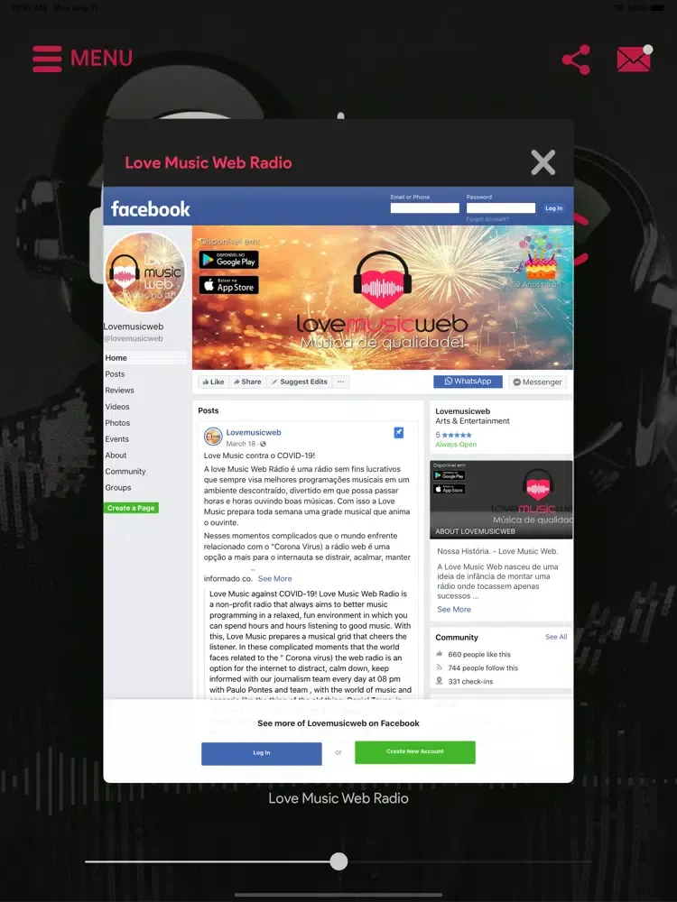 Love Music Web Radio iPad  سکرین شاٹس