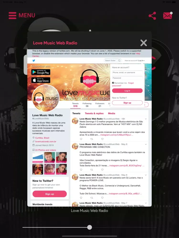 Love Music Web Radio iPad  سکرین شاٹس