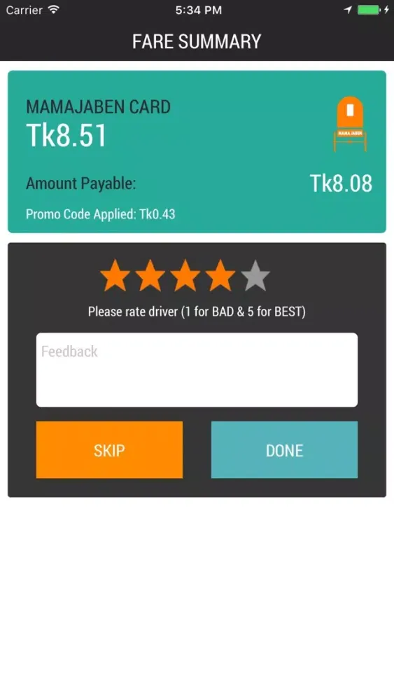 Tangkapan skrin MamaJaben - Taxi Booking App