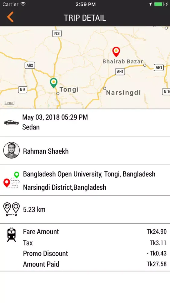Tangkapan skrin MamaJaben - Taxi Booking App