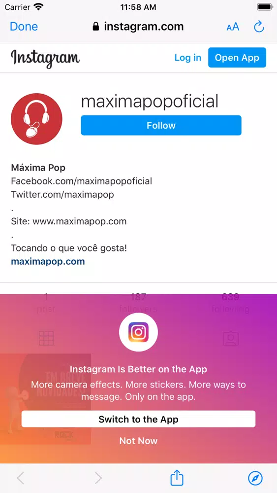 Capturas de tela do Máxima Pop