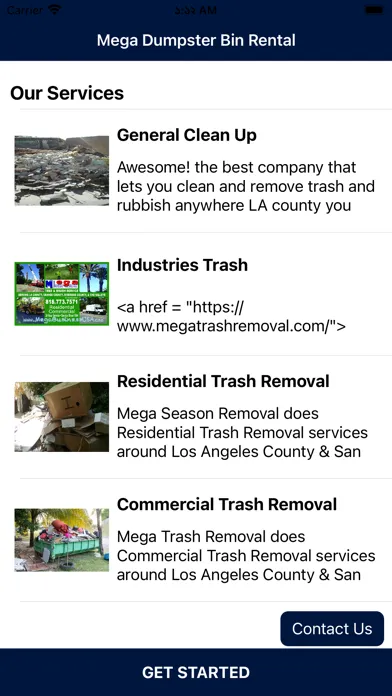 Capturas de tela do Mega Dumpster Bin Rental