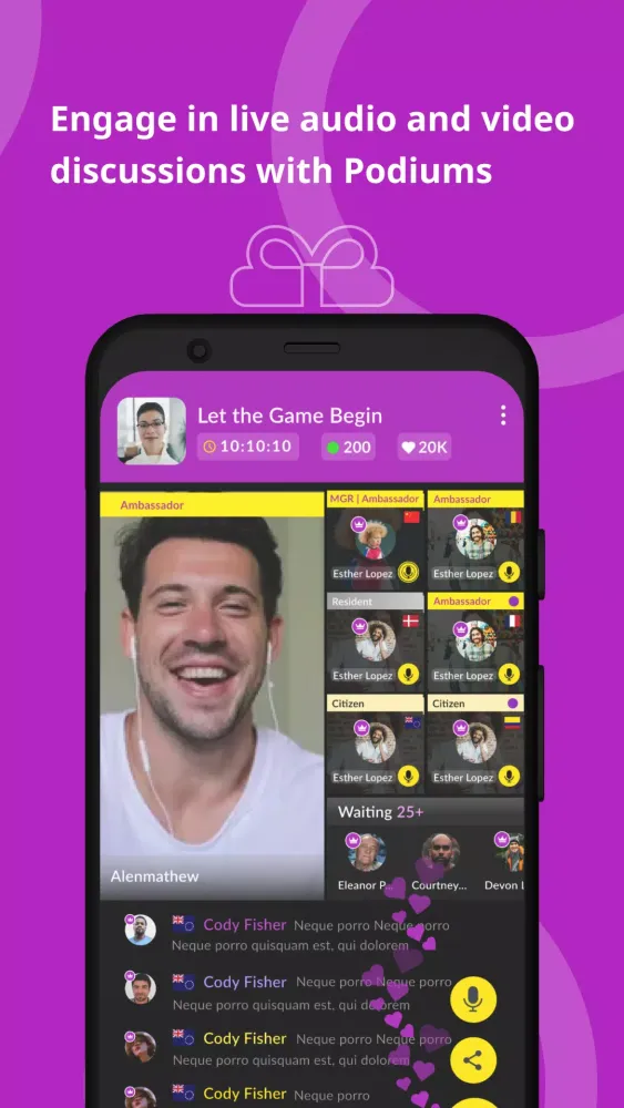 Capturas de tela do Flashat