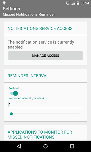 Missed Notifications Reminder Screenshots